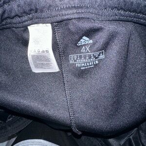 Adidas black w/white stripes, full zip jacket w/pockets, size women 4X